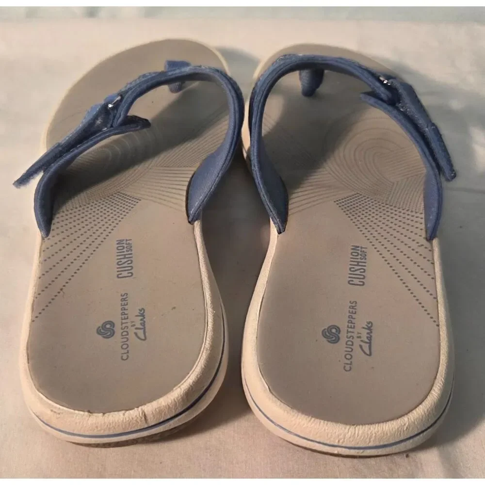 Clarks Cloudsteppers Cushion Soft Flip Flop Sandals Blue Women’s